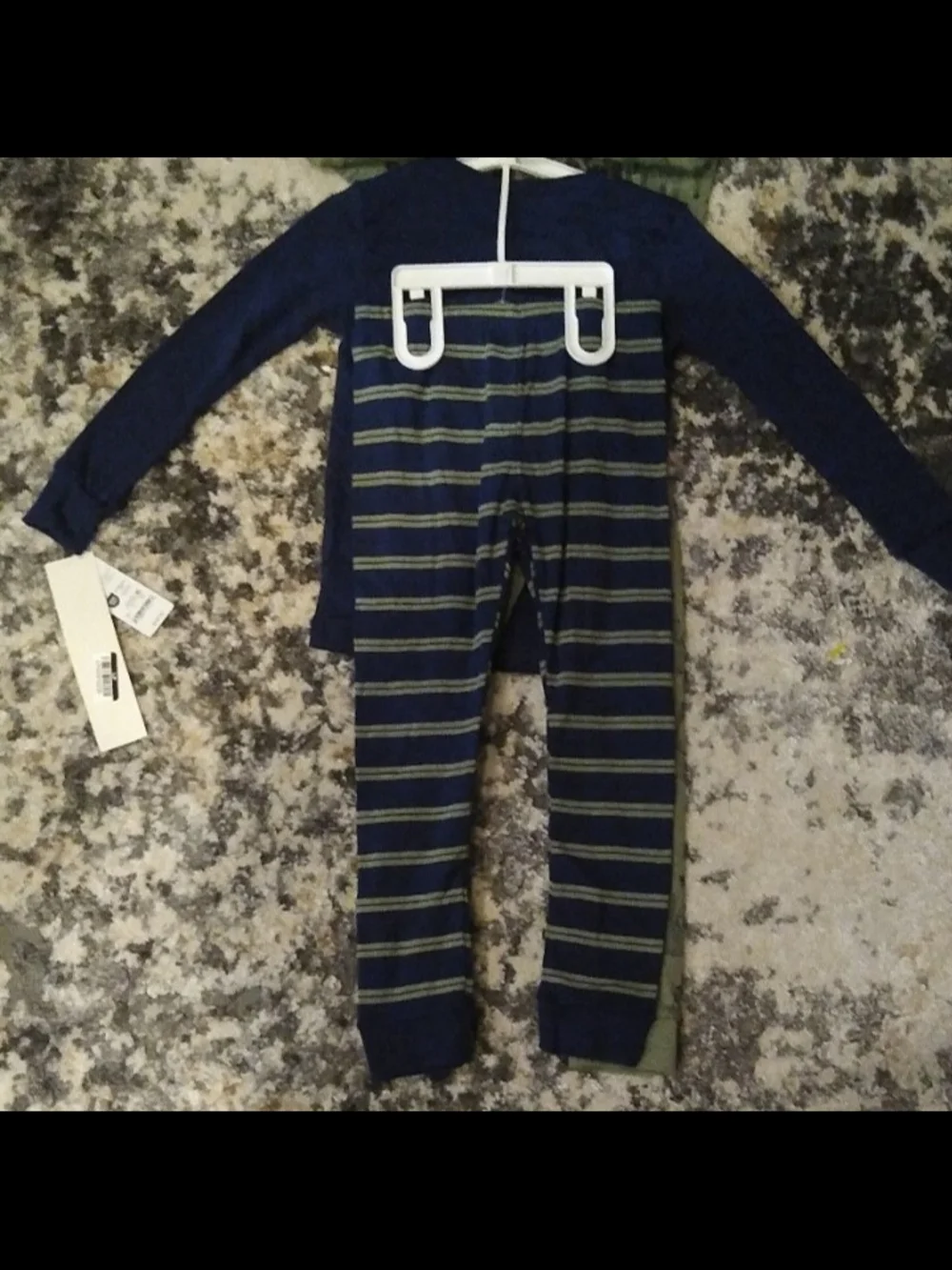 New Carter's Navy Top with Olive Moose Print 4 Piece Pajamas Set Size 4T.